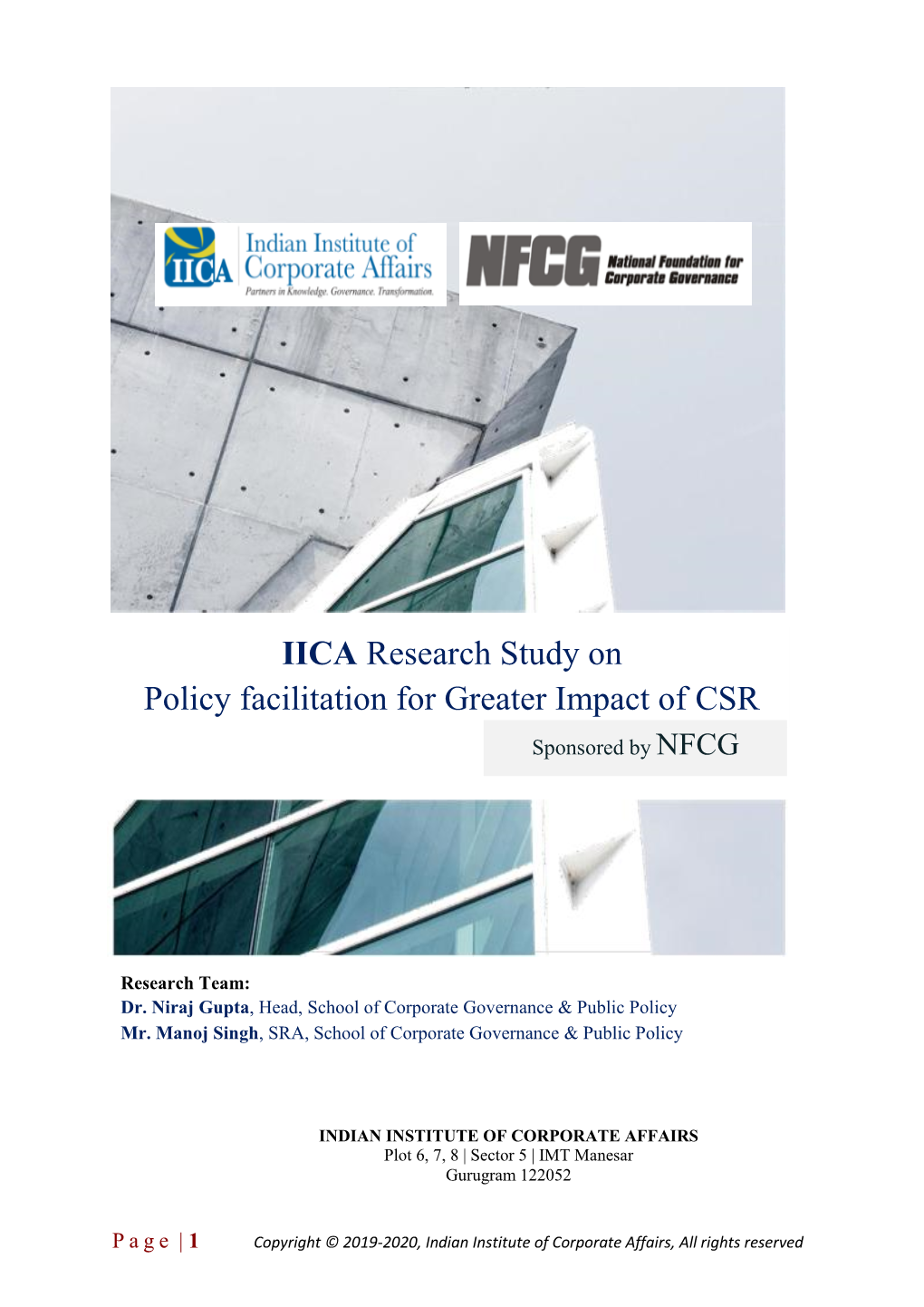 IICA Research Study on Policy Facilitation for Greater Impact Of