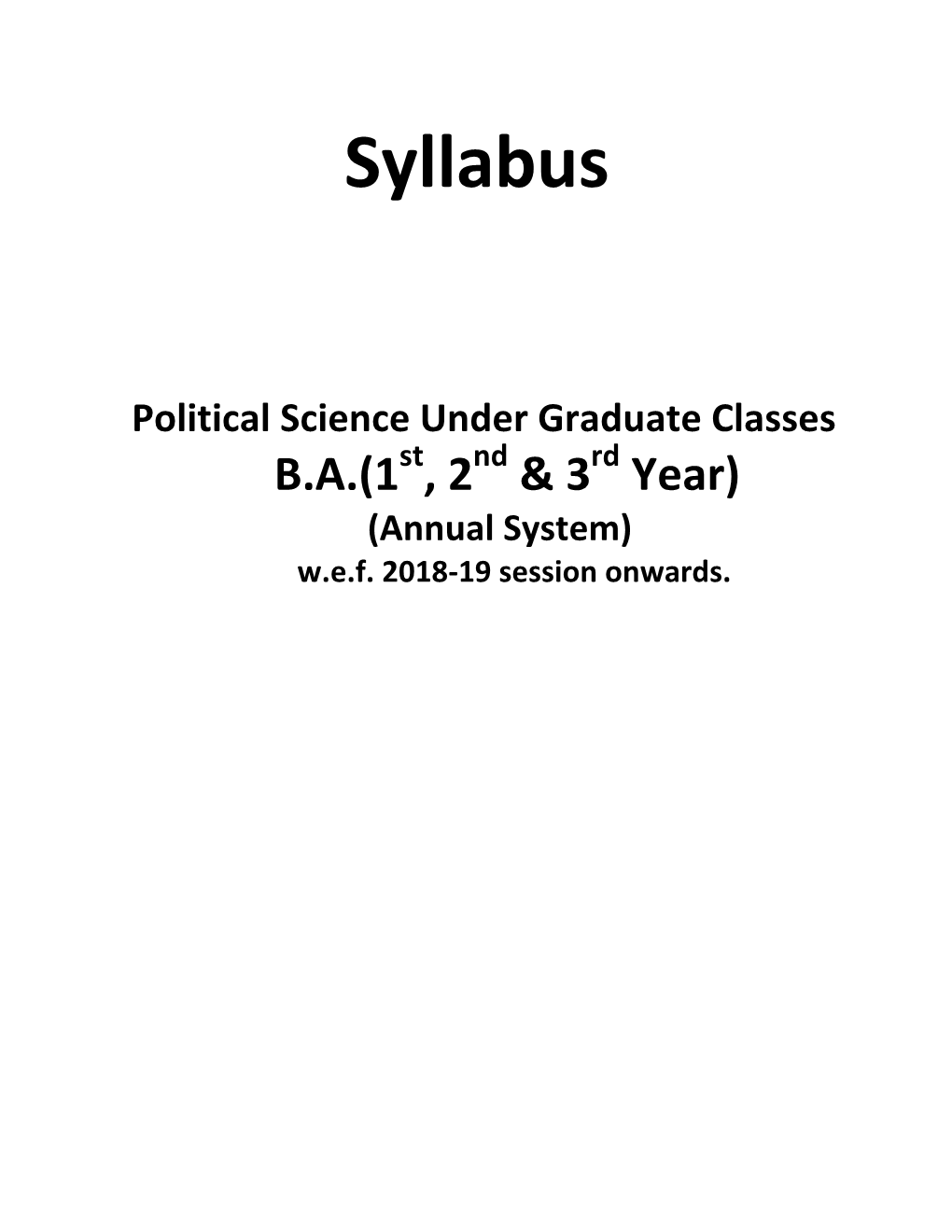 Political Science Syllabus