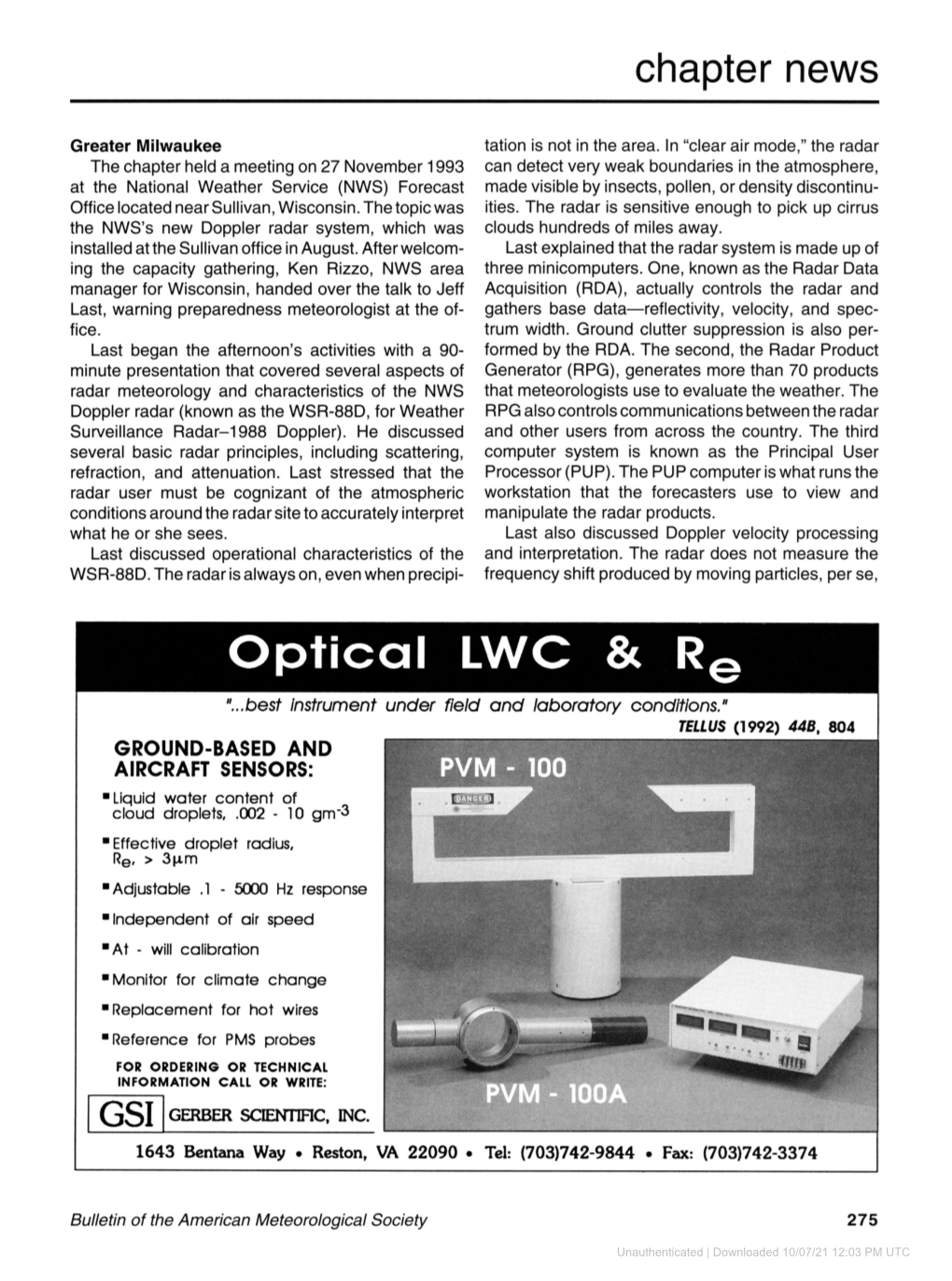 Chapter News Optical LWC & R