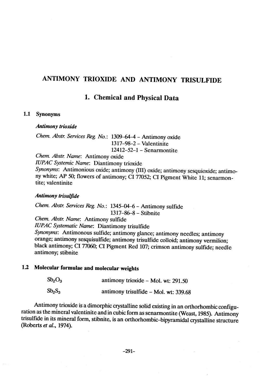 Antimony Trioxide and Antimony Trisulfide