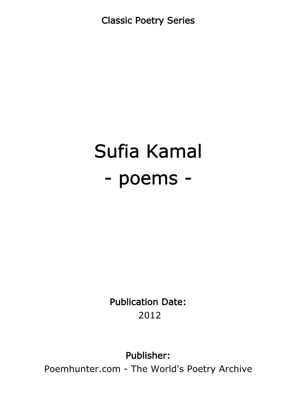 Sufia Kamal - Poems