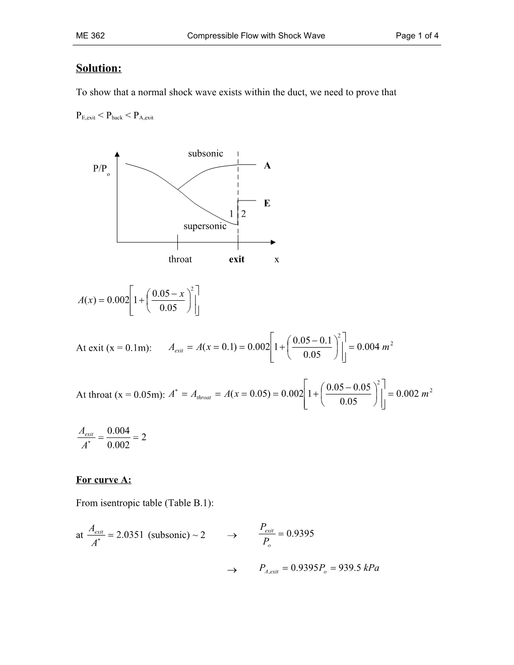 Compressible Flow with Shock Wave