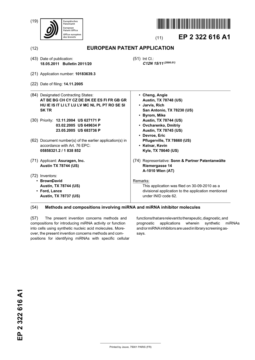 Methods and Compositions Involving Mirna and Mirna Inhibitor Molecules