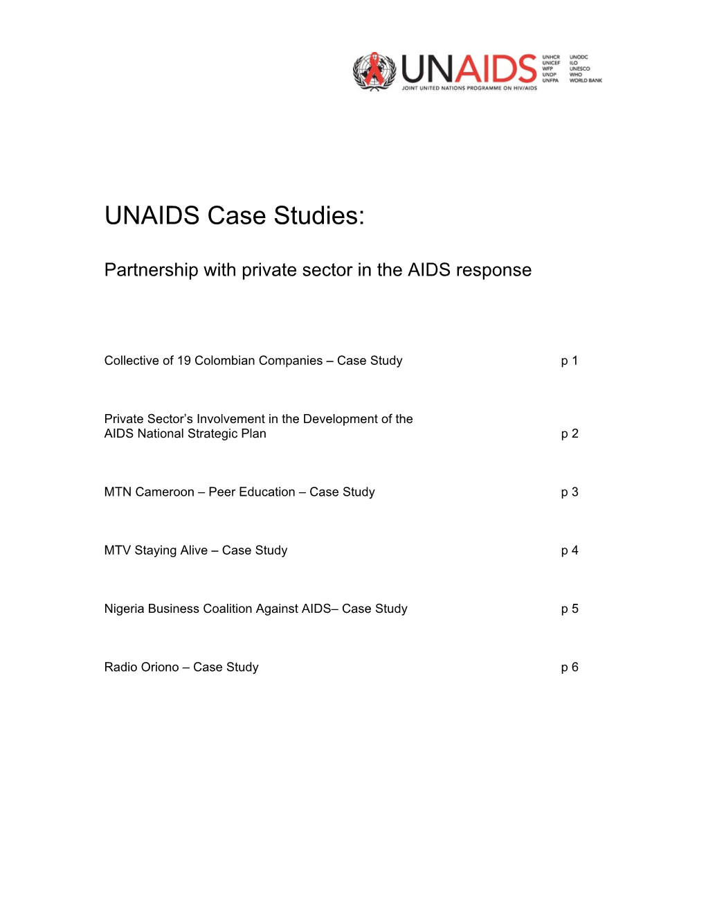 UNAIDS Case Studies