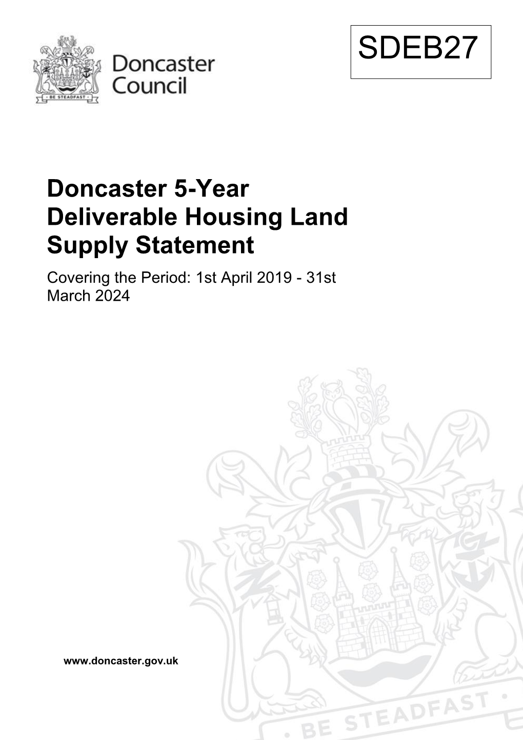 Doncaster 5-Year Deliverable Housing Land Supply Statement