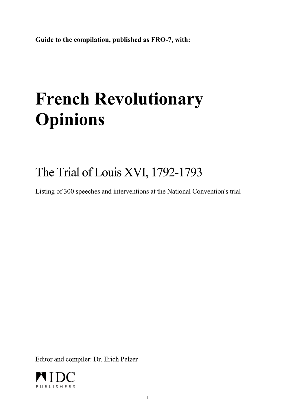 French Revolutionary Opinions
