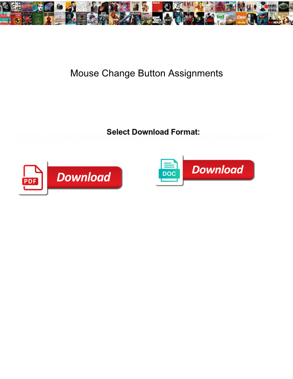 Mouse Change Button Assignments