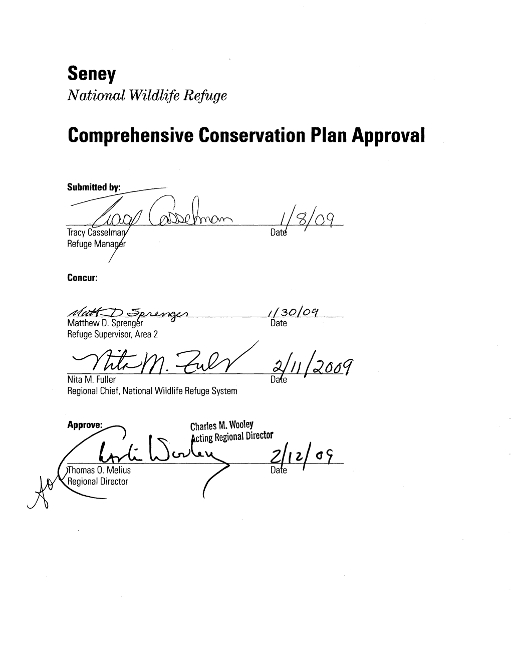 Seney Comprehensive Conservation Plan Approval