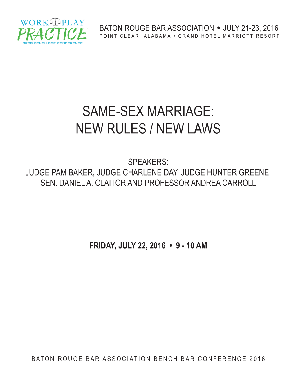 Same-Sex Marriage: New Rules / New Laws
