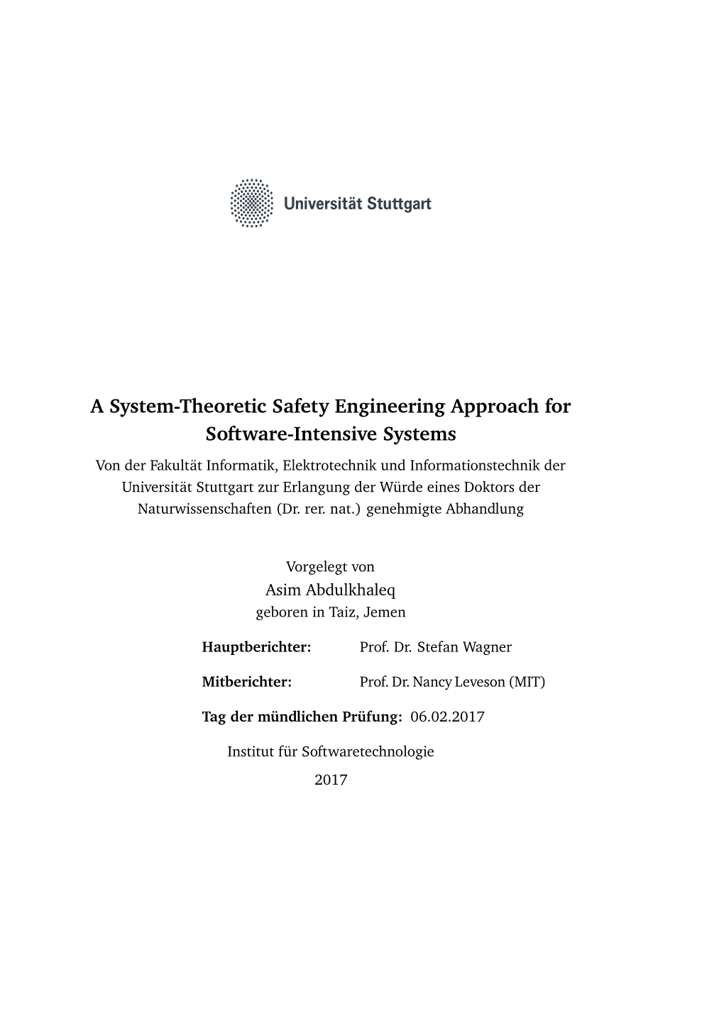 A System-Theoretic Safety Engineering Approach for Software