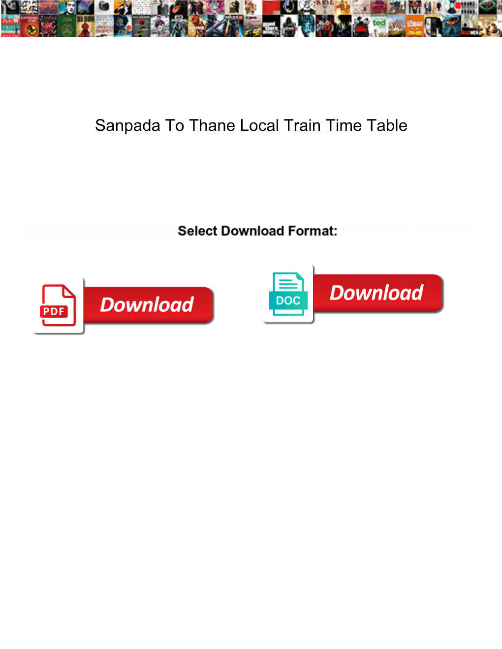 Sanpada to Thane Local Train Time Table