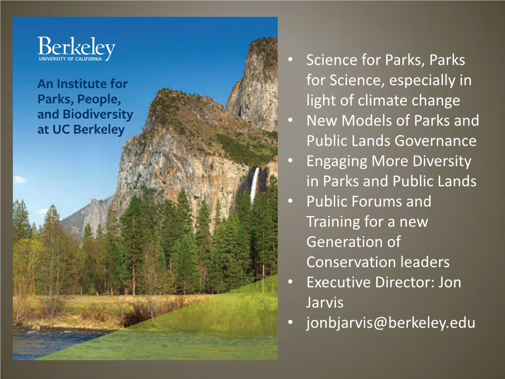 Institute for Parks, People, and Biodiversity Powerpoint Presentation