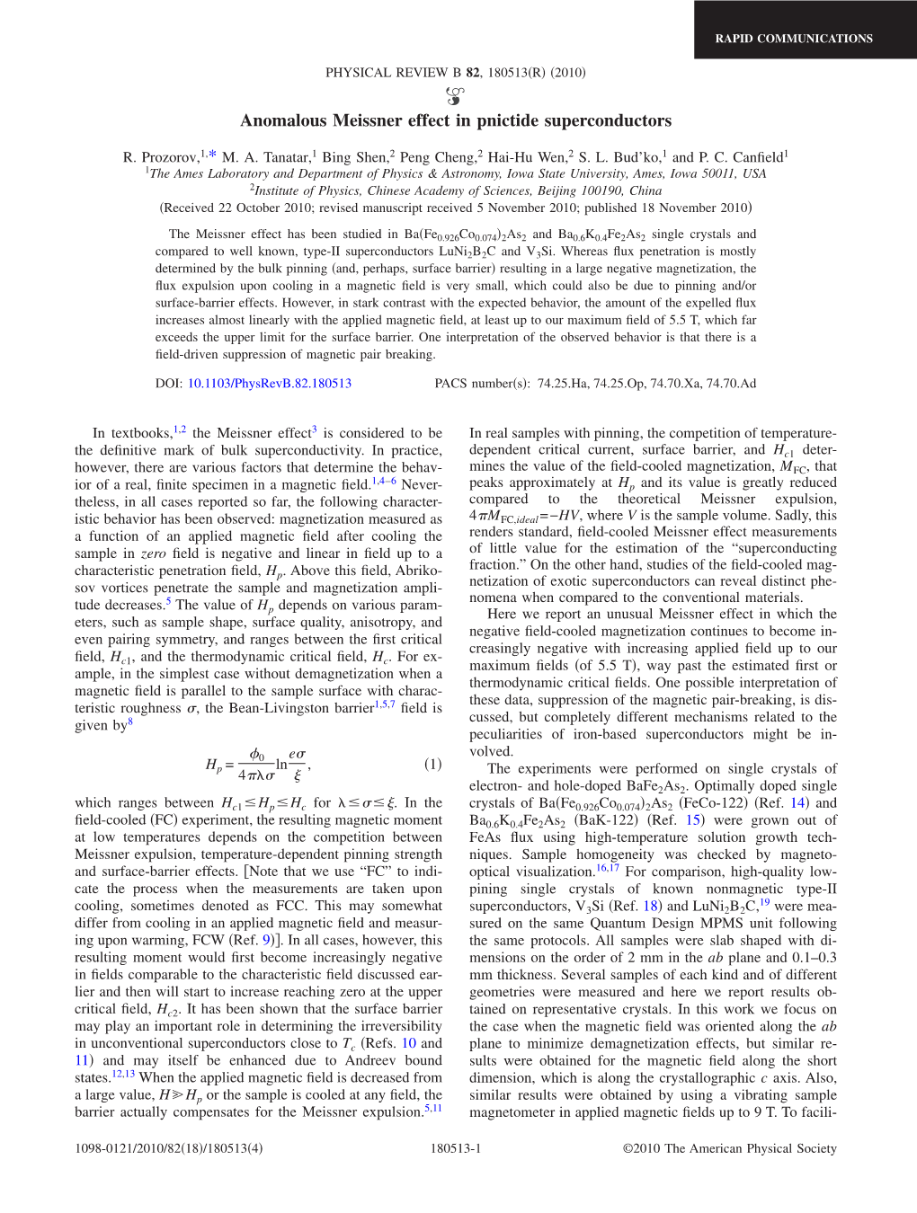 Anomalous Meissner Effect in Pnictide Superconductors