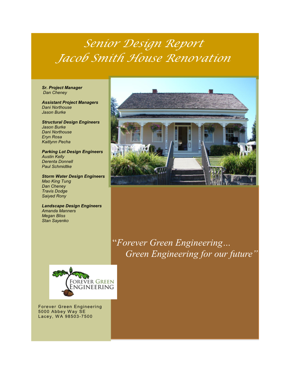 Jacob Smith House Report