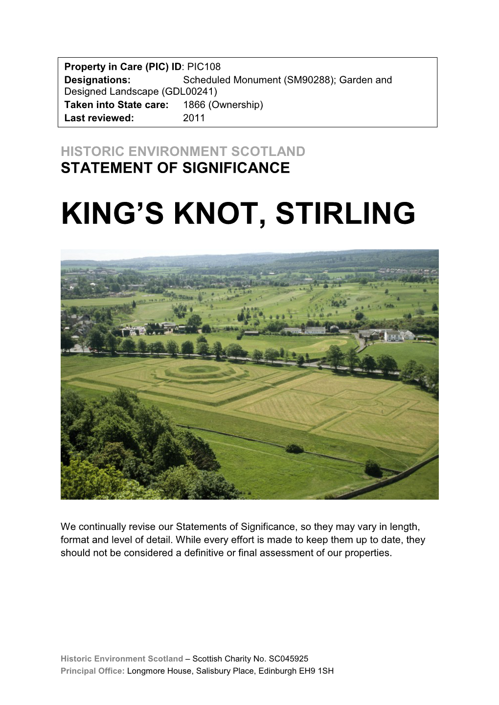 King's Knot, Stirling