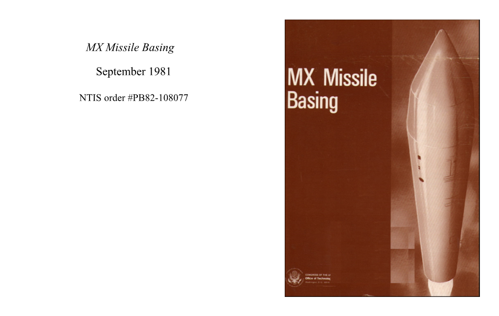 MX Missile Basing