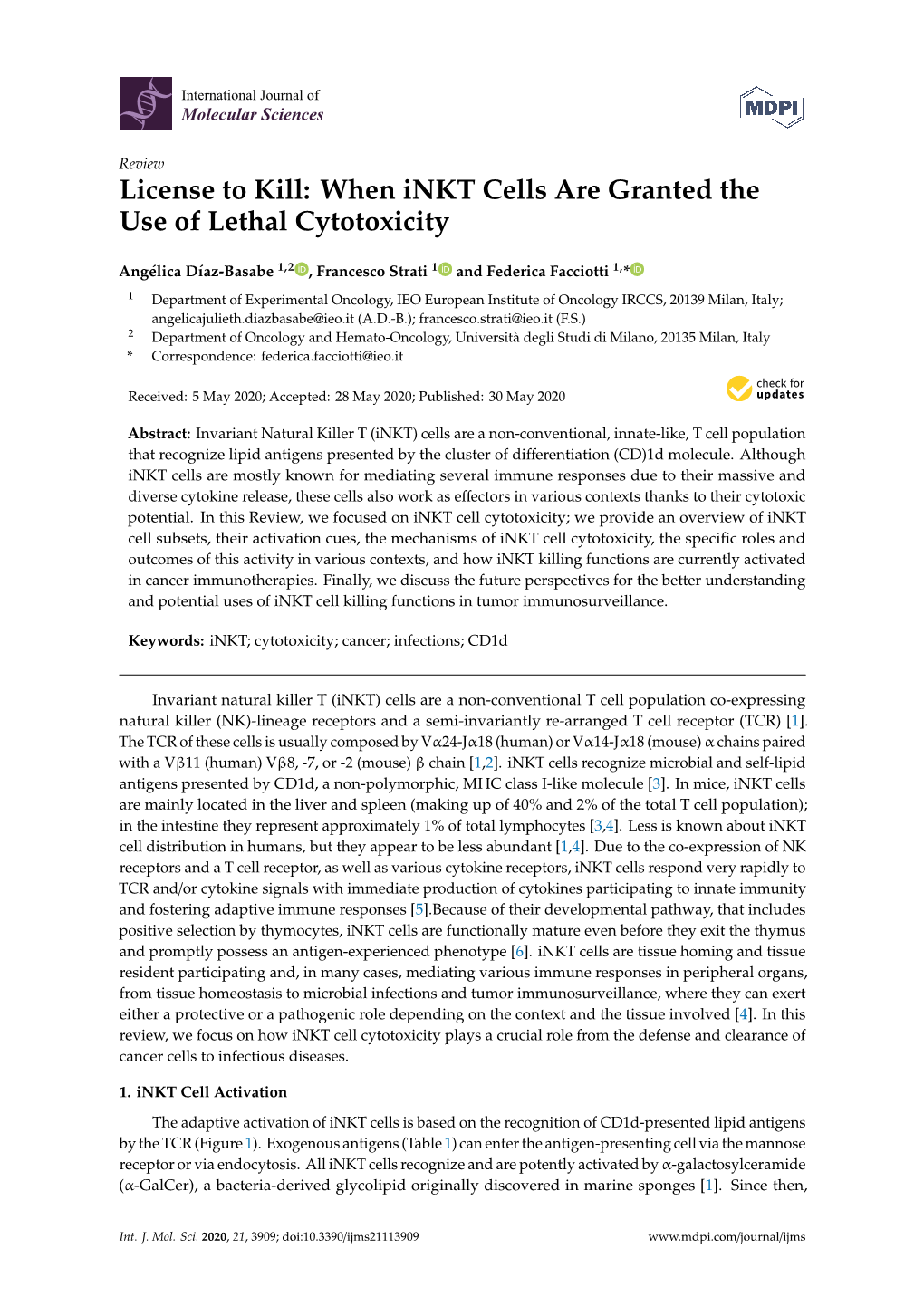 When Inkt Cells Are Granted the Use of Lethal Cytotoxicity