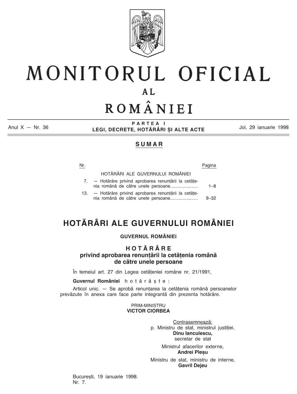 Monitorul Oficial Partea I