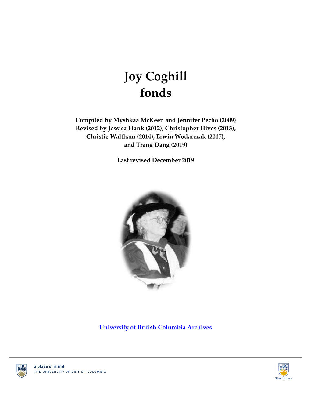 Joy Coghill Fonds