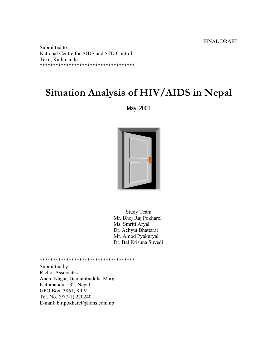 Situation Analysis of HIV/AIDS in Nepal