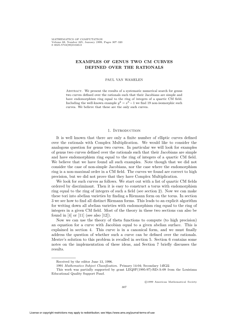 Examples of Genus Two Cm Curves Defined Over the Rationals