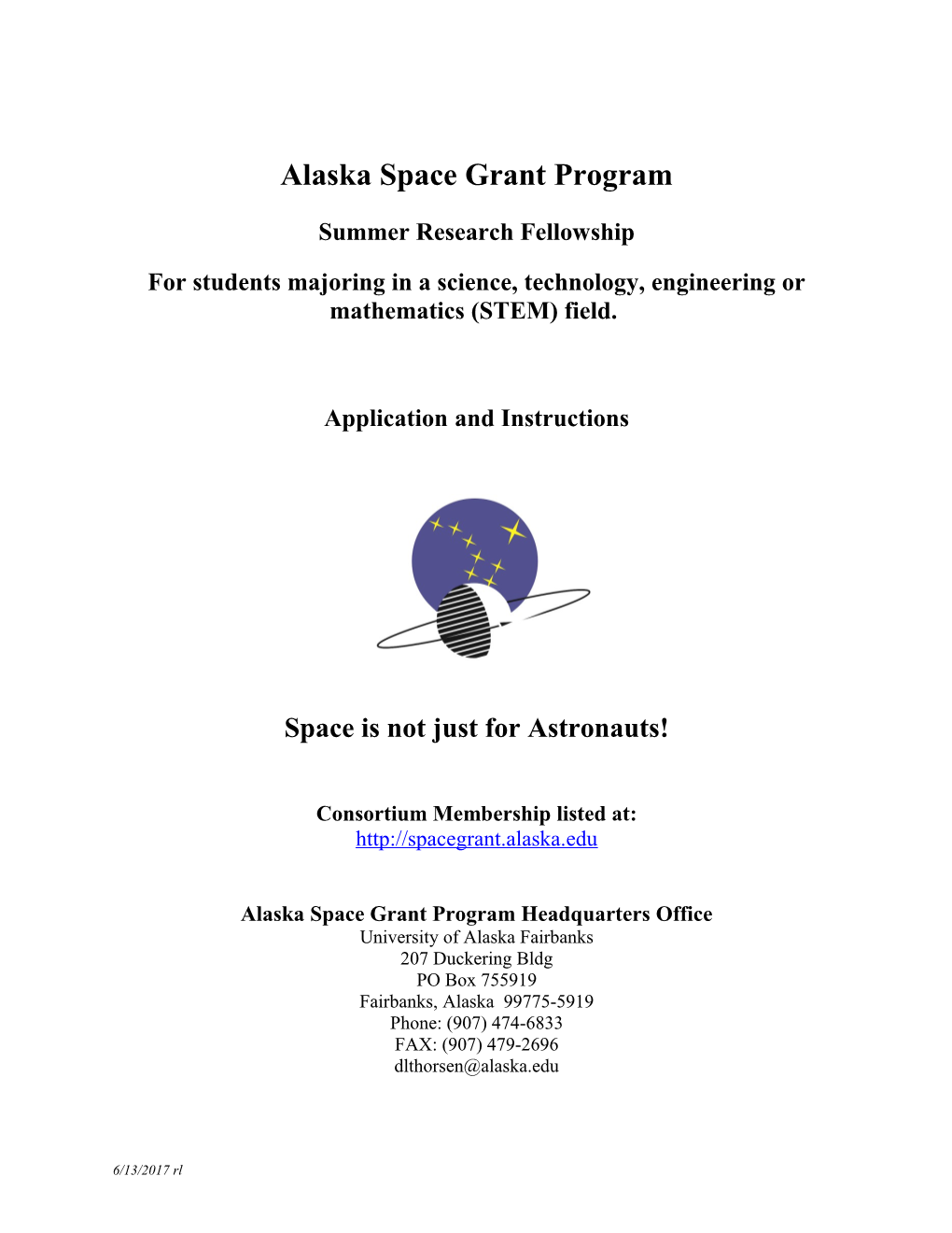 Alaska Space Grant Program s1