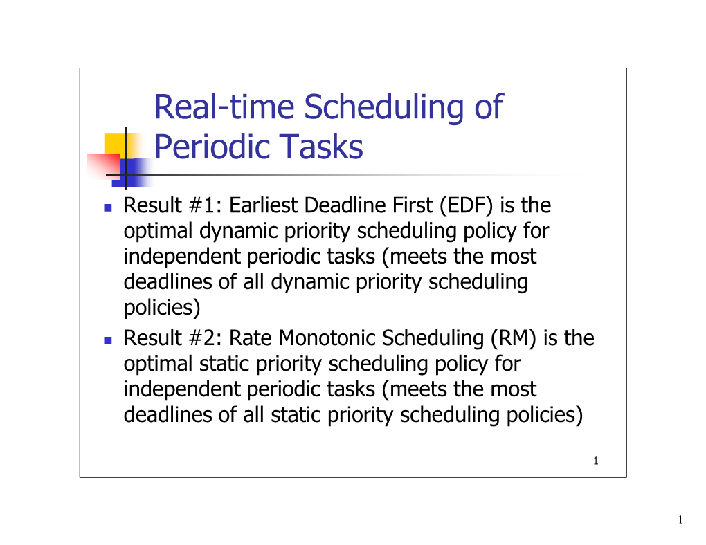 Real-Time Scheduling of Periodic Tasks