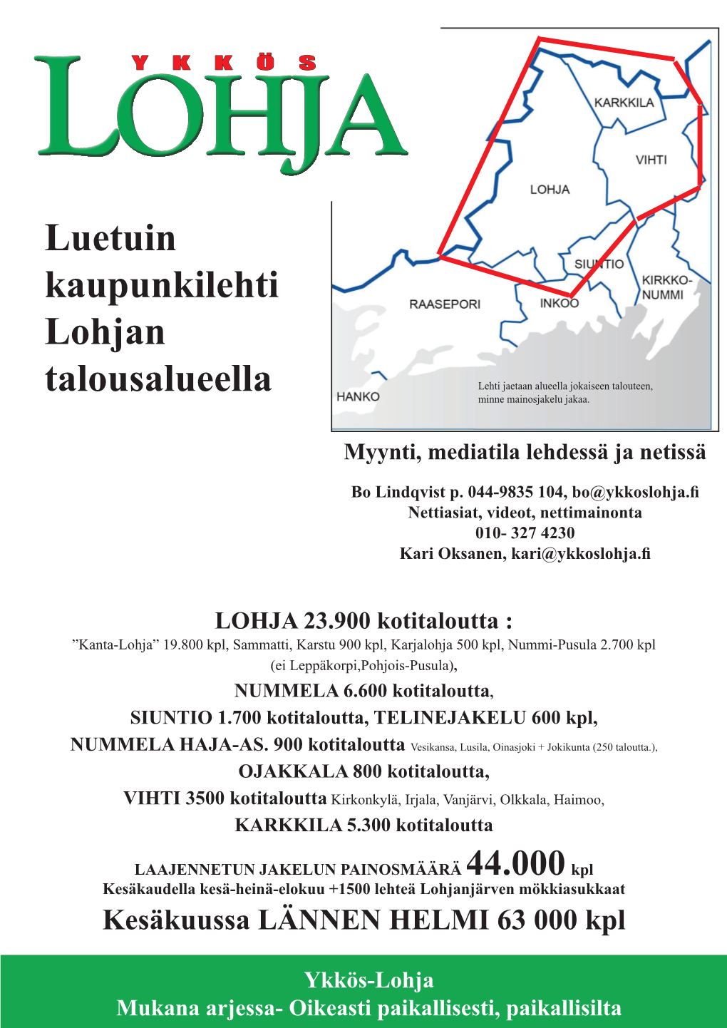 Luetuin Kaupunkilehti Lohjan Talousalueella