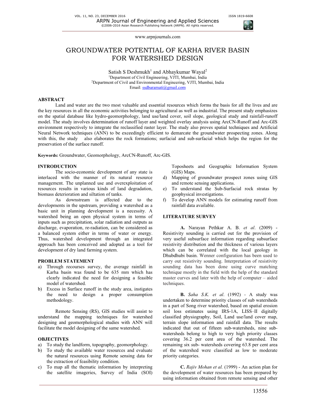 Groundwater Potential of Karha River Basin for Watershed Design