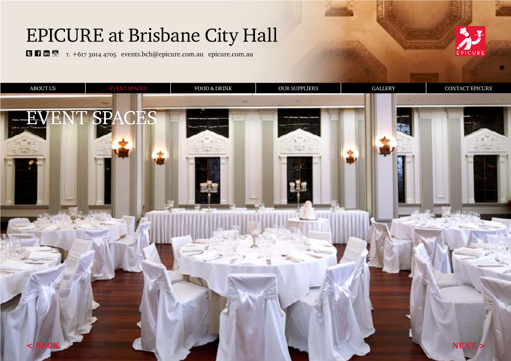 EVENT SPACES EPICURE at Brisbane City Hall