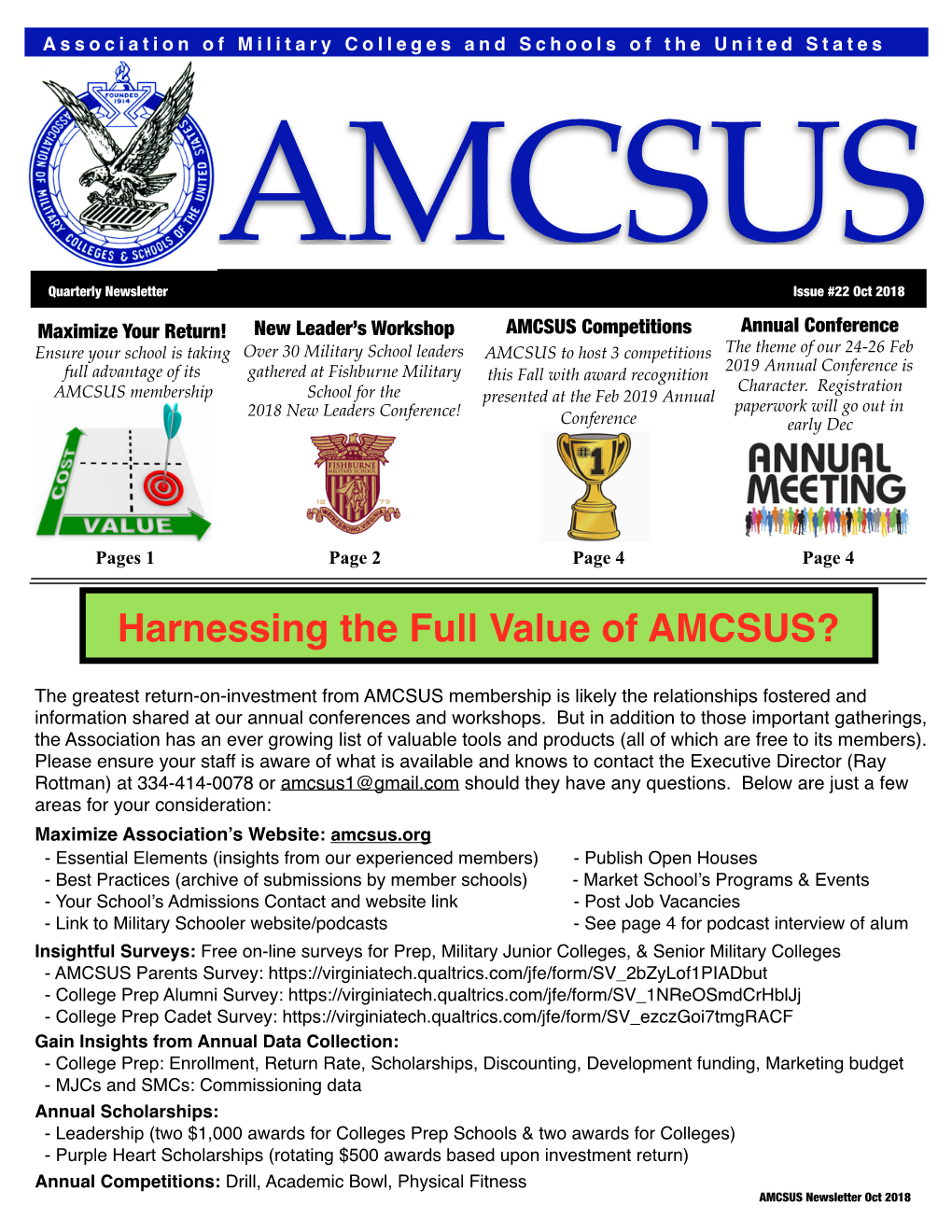 AMCSUS Newsletter (Version 2) Issue 201810