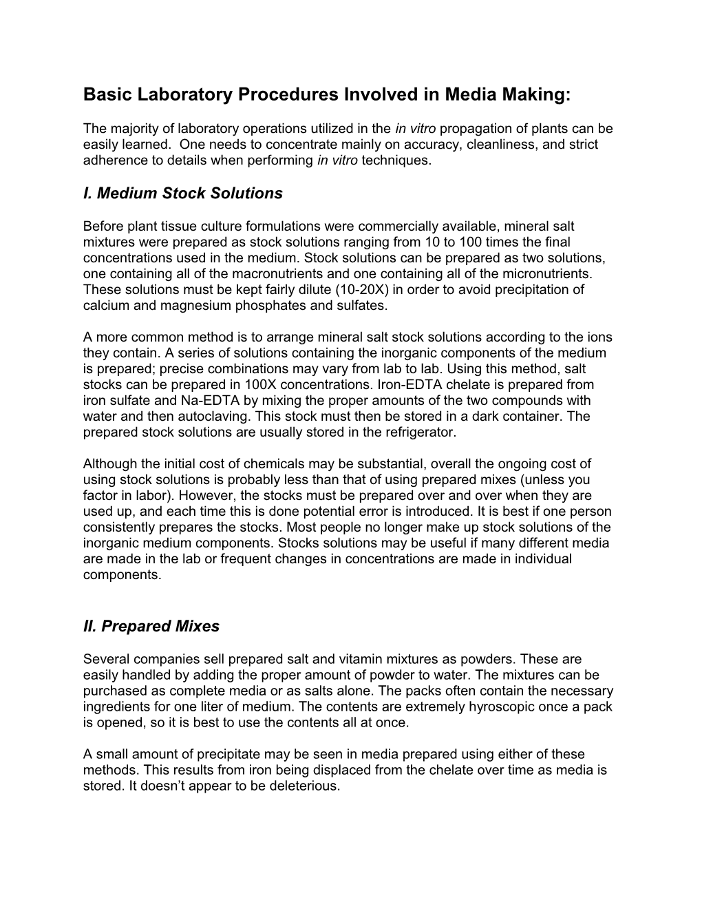 Basic Laboratory Procedures