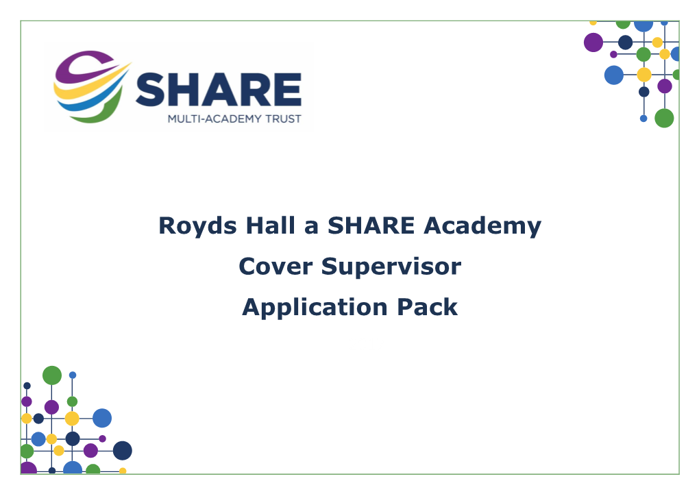 Royds Hall a SHARE Academy Cover Supervisor Application Pack