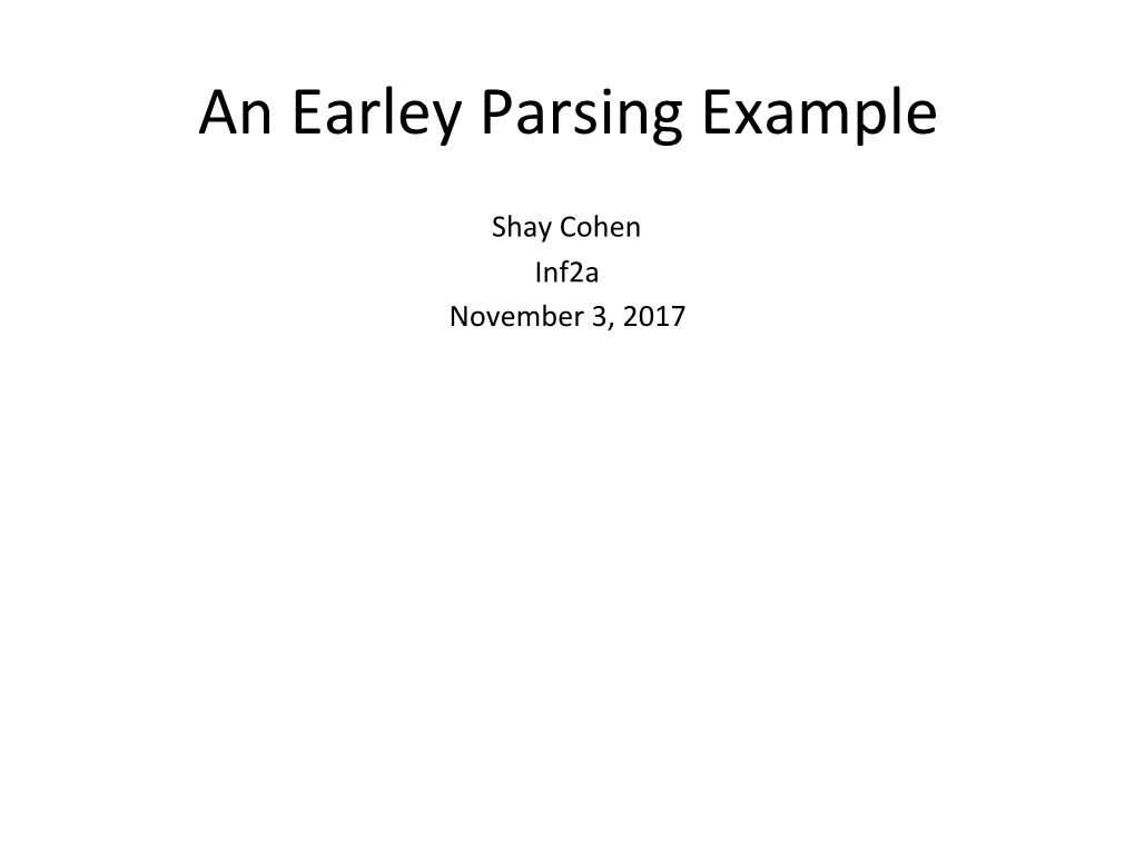 An Earley Parsing Example