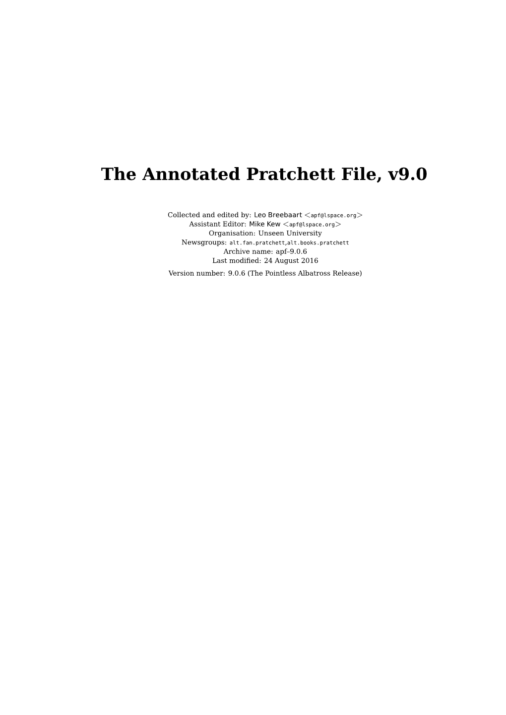 The Annotated Pratchett File, V9.0