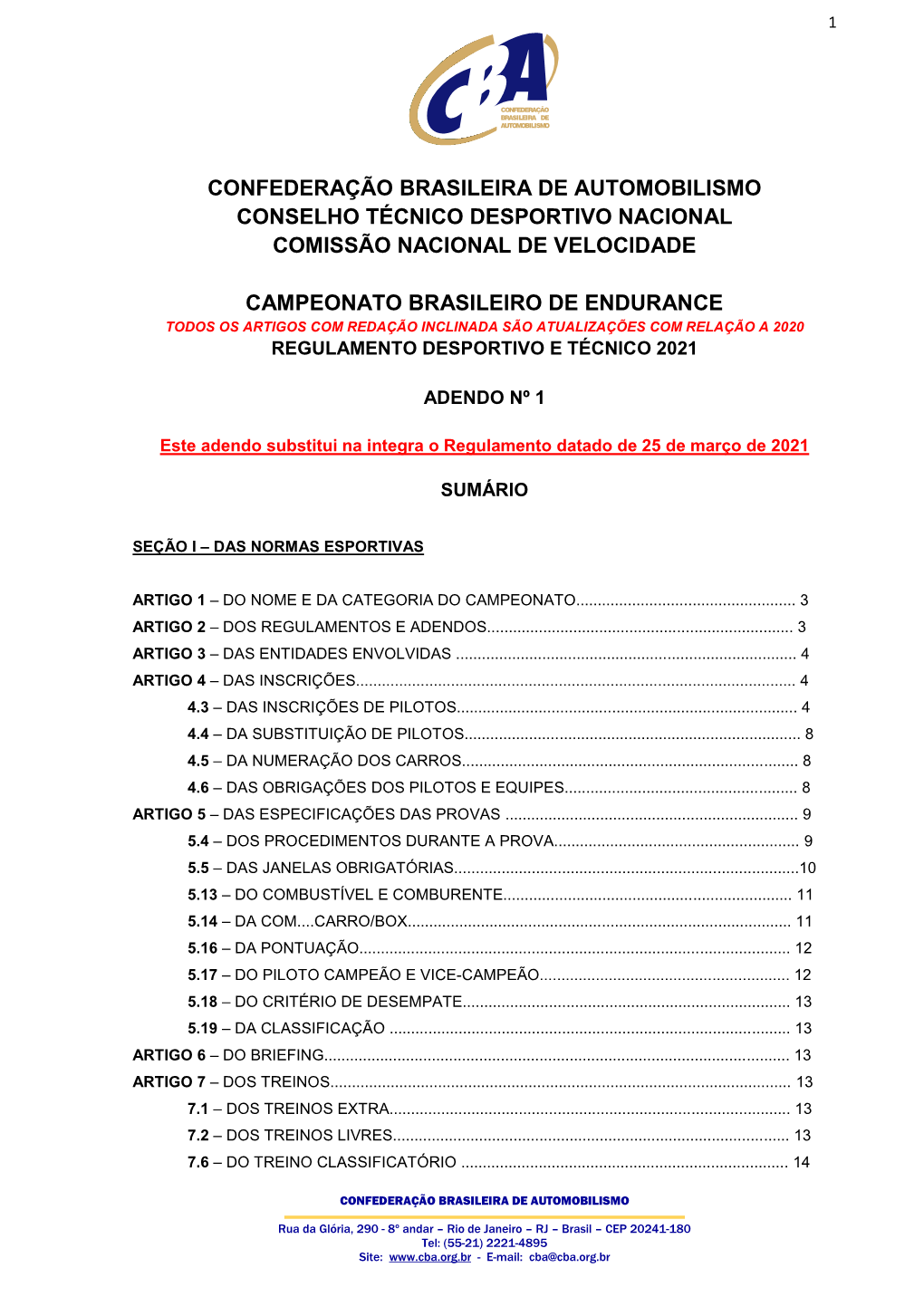Confederação Brasileira De Automobilismo Conselho Técnico Desportivo Nacional Comissão Nacional De Velocidade