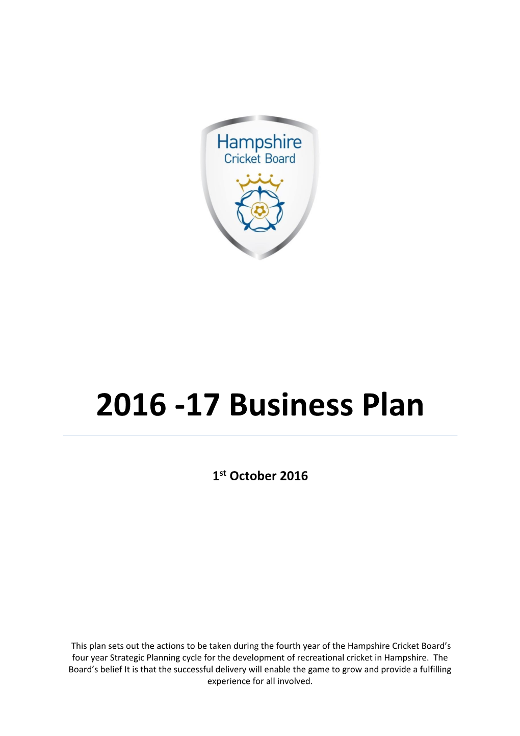 2016 -17 Business Plan