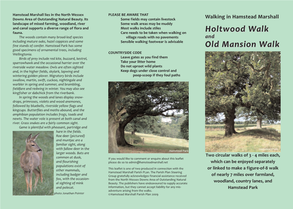 Walking in Hamstead Marshall Holtwood Walk Old Mansion Walk