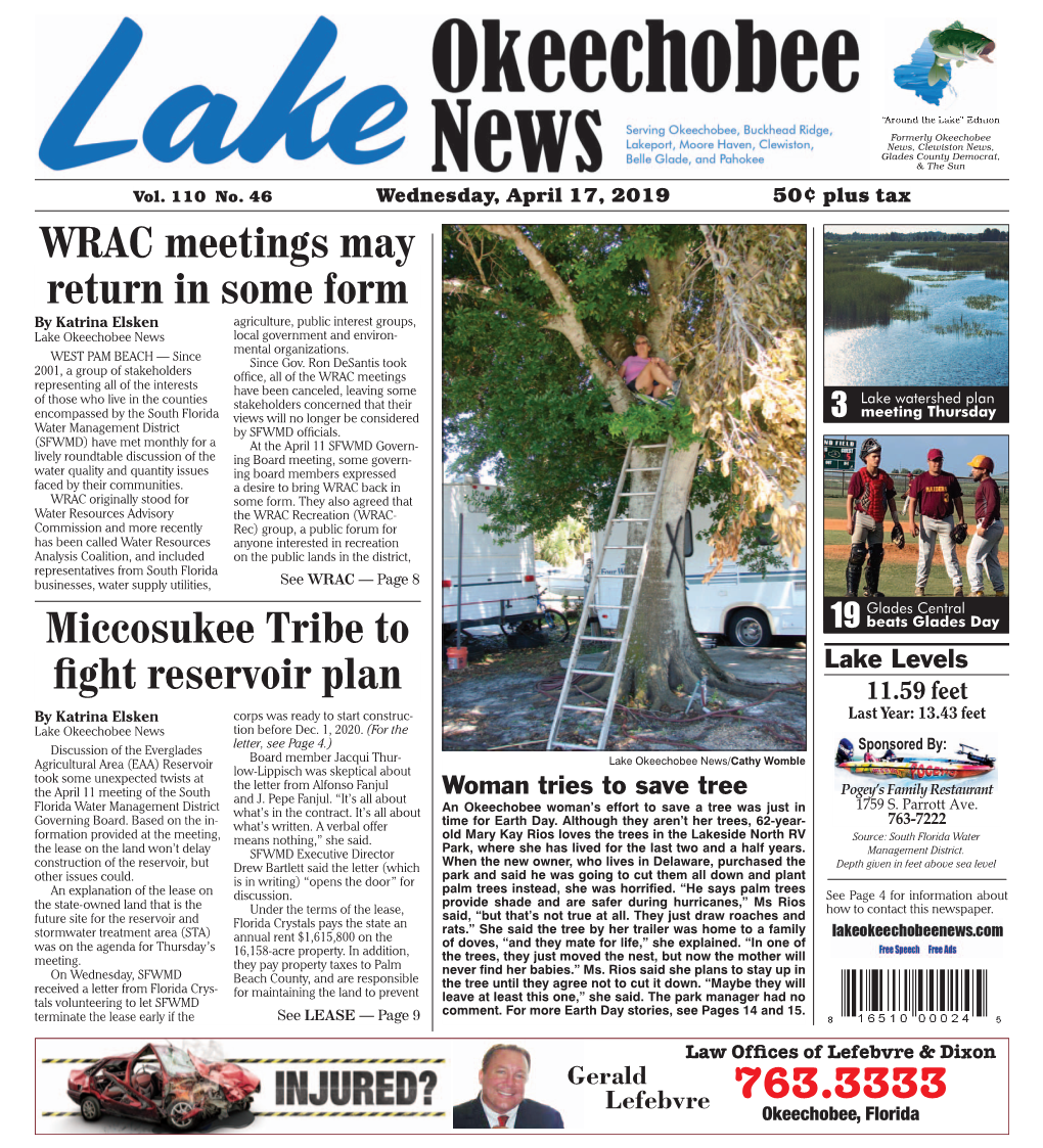 763.3333 WRAC Meetings May Return in Some Form Miccosukee Tribe To