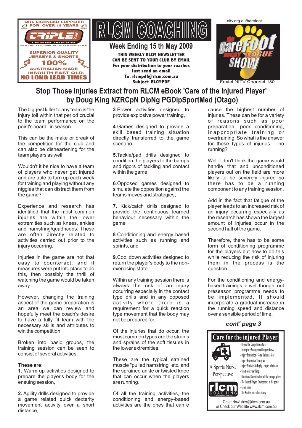 RLCM Newsletter 2 for Pdf 8 Pages Week Ending 15-05-09 .Cdr