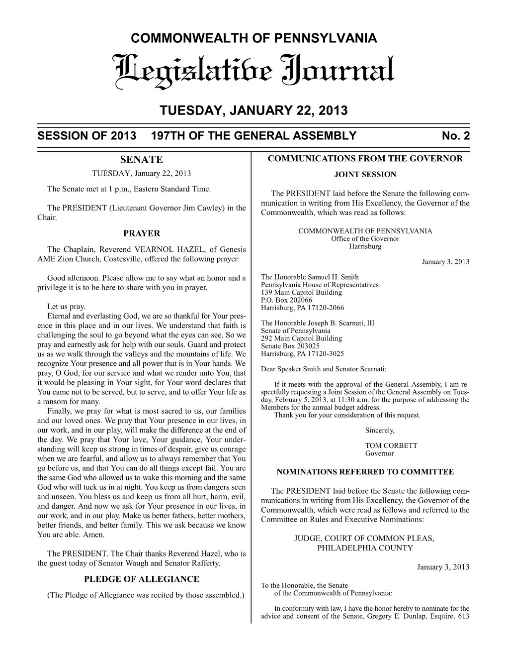 Legislative Journal