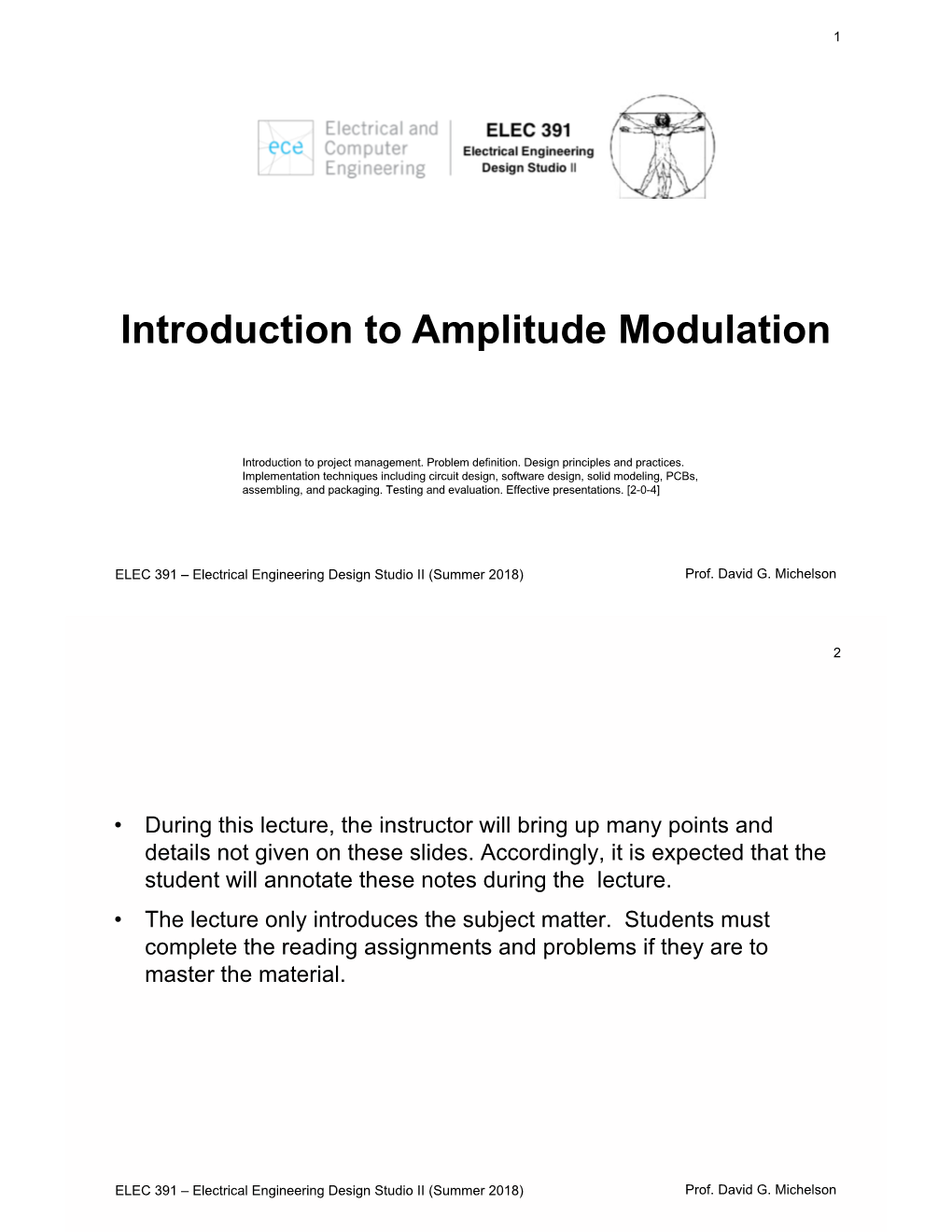 Introduction to Amplitude Modulation