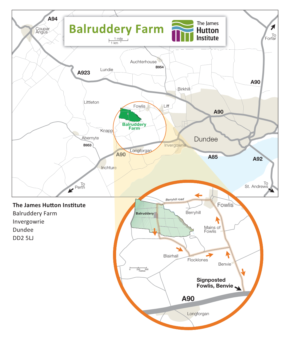 Location Map and Directions to Balruddery Farm