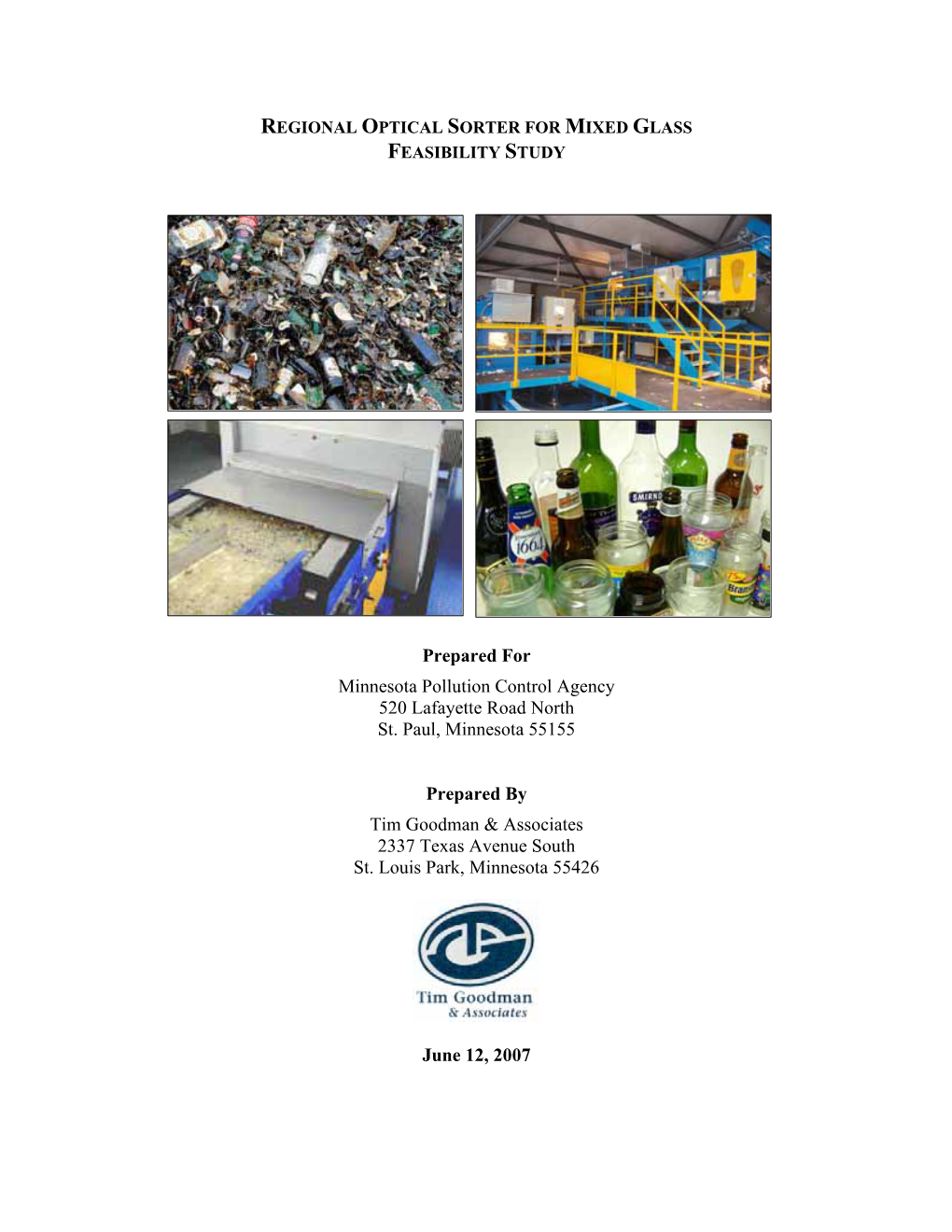Feasibility Study: Regional Optical Sorter for Mixed Glass (June 2007)