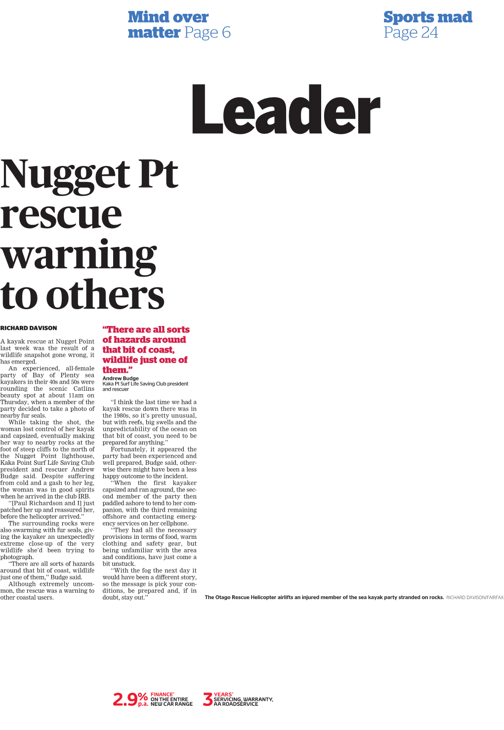 Nugget Pt Rescue Warning to Others