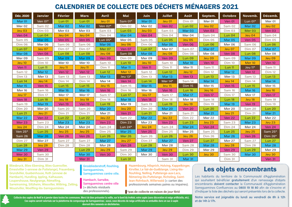 CALENDRIER DE COLLECTE DES DÉCHETS MÉNAGERS 2021 Les