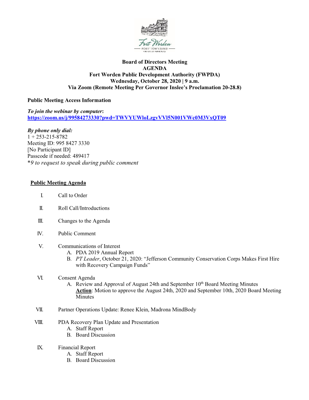 10.28.20 Board Agenda Final Packet