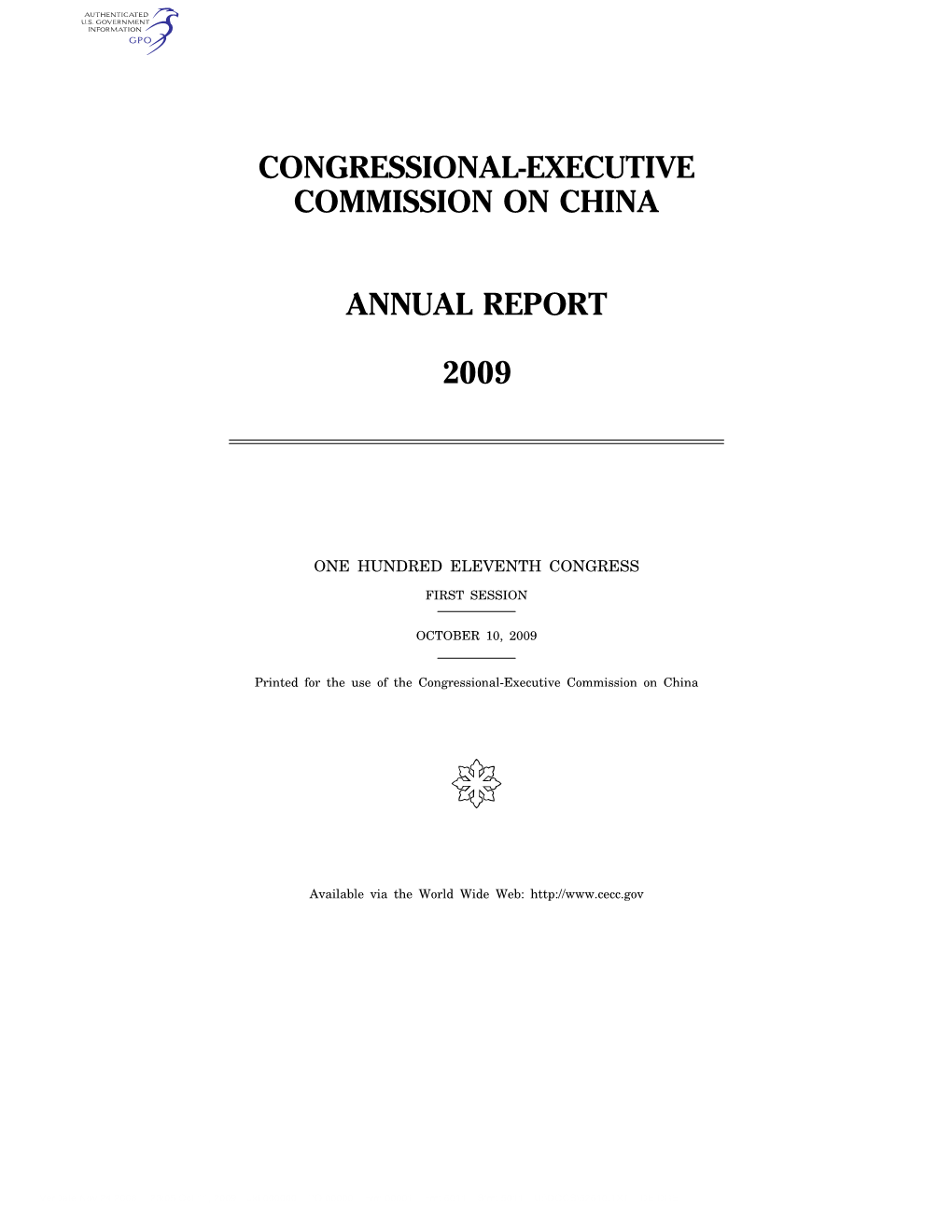 Congressional-Executive Commission on China Annual