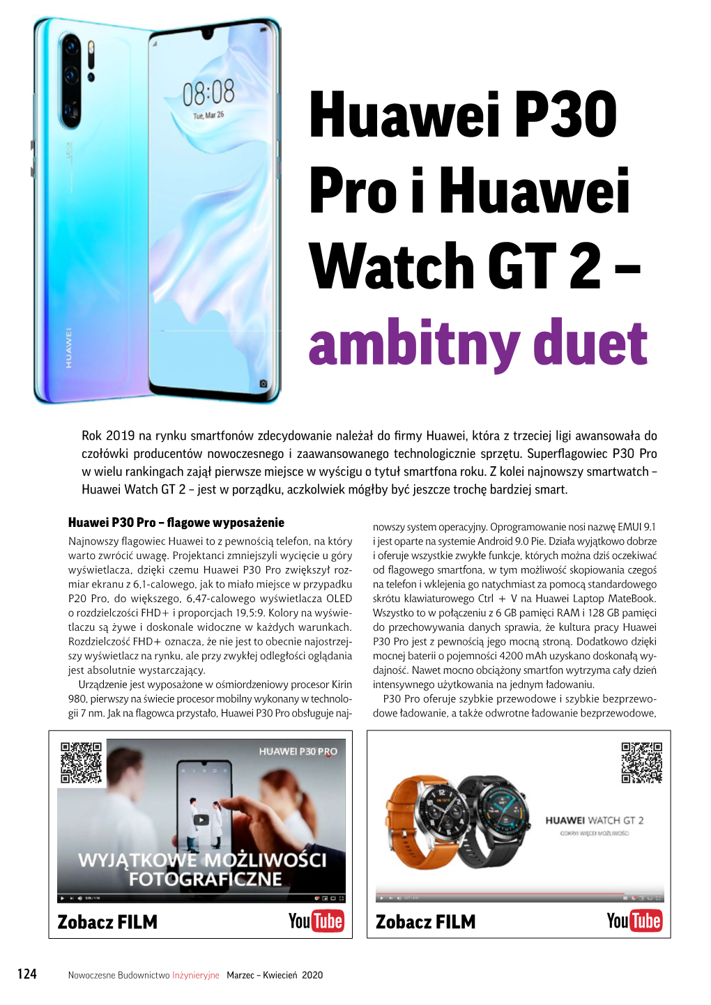 Huawei P30 Pro I Huawei Watch GT 2 – Ambitny Duet