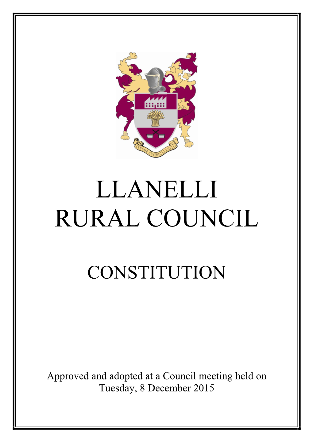 Llanelli Rural Council Constitution